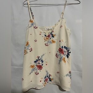 Socialite Floral Cream Camisole tank XS lace‎ dainty flouncy Y2K 90s girly